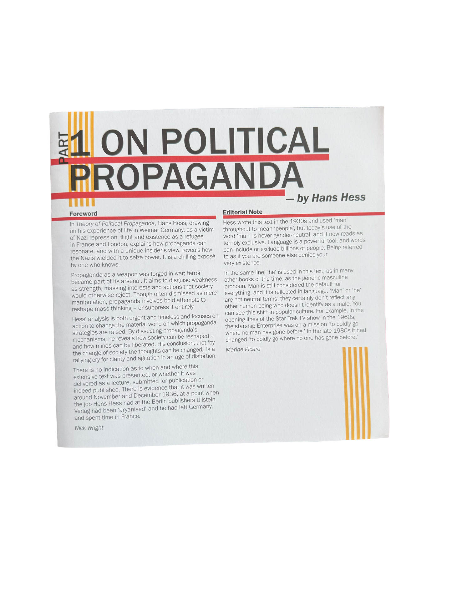 On political Propaganda part 1 by Hans Hess