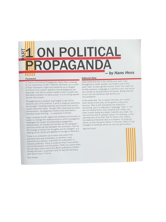 On political Propaganda part 1 by Hans Hess