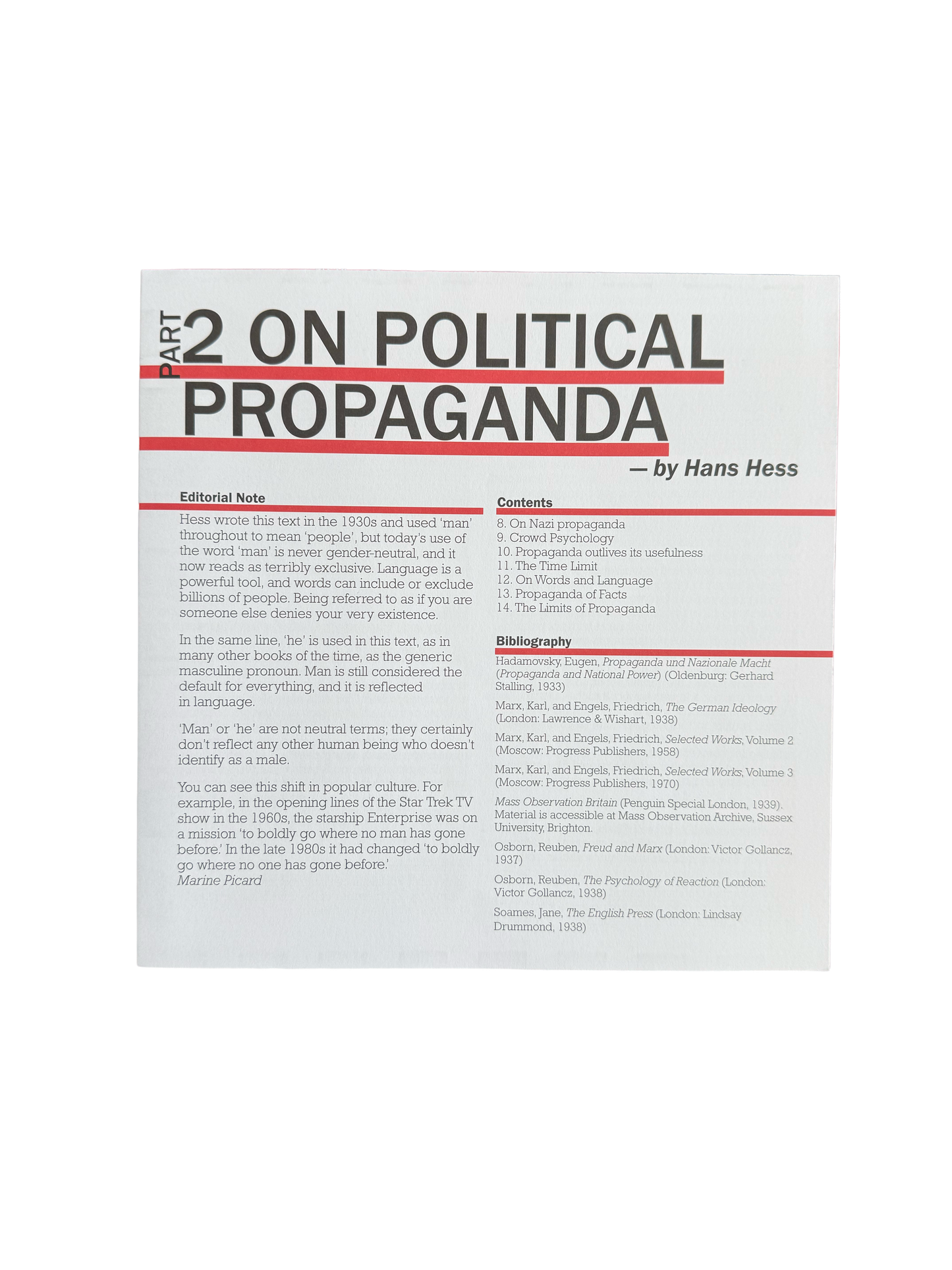 On political Propaganda part 2 by Hans Hess