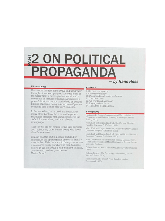 On political Propaganda part 2 by Hans Hess