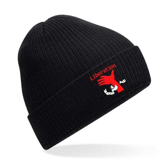 LIBERATION LOGO BEANIE IN BLACK